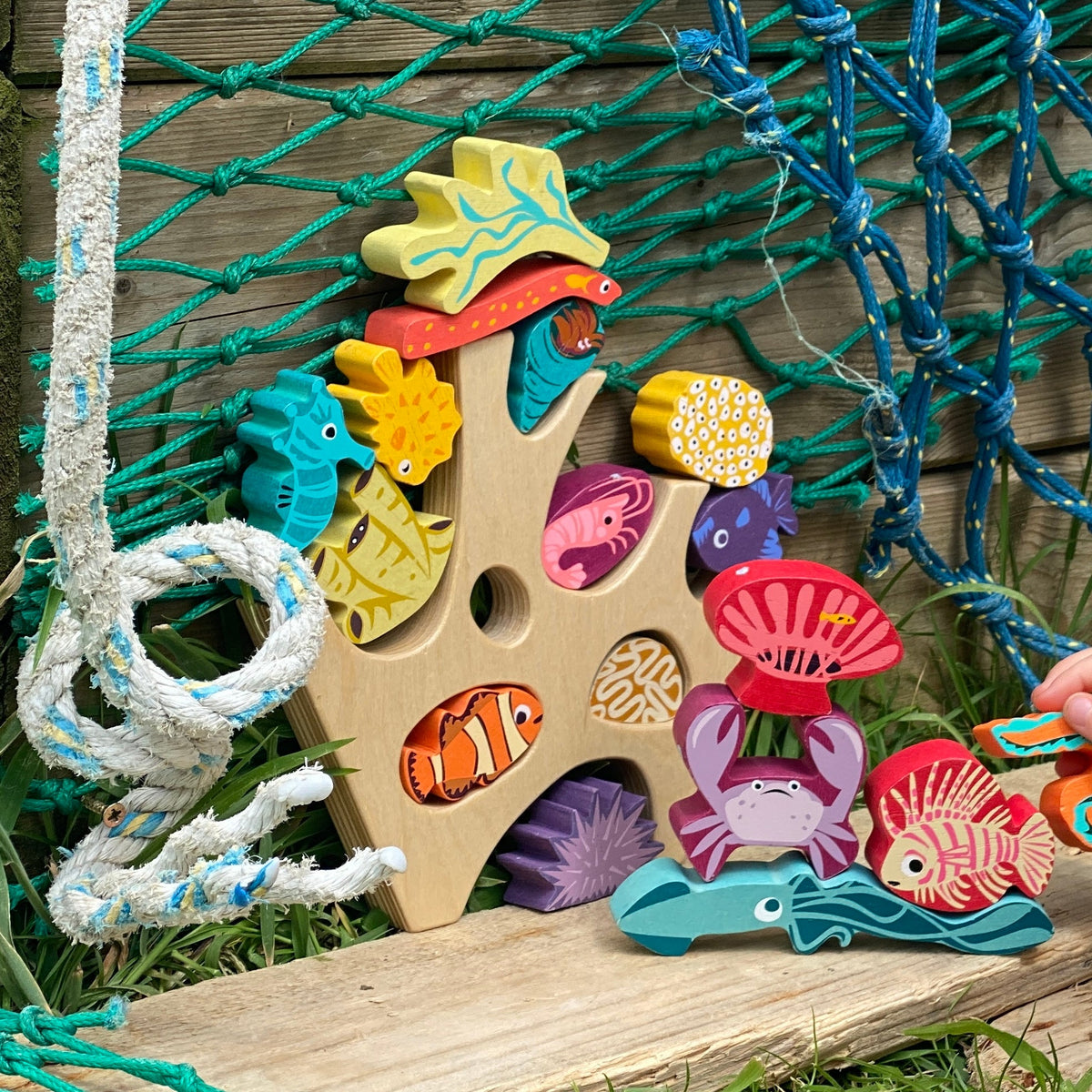 Tender Leaf Toys Stacking Coral Reef Wooden Game