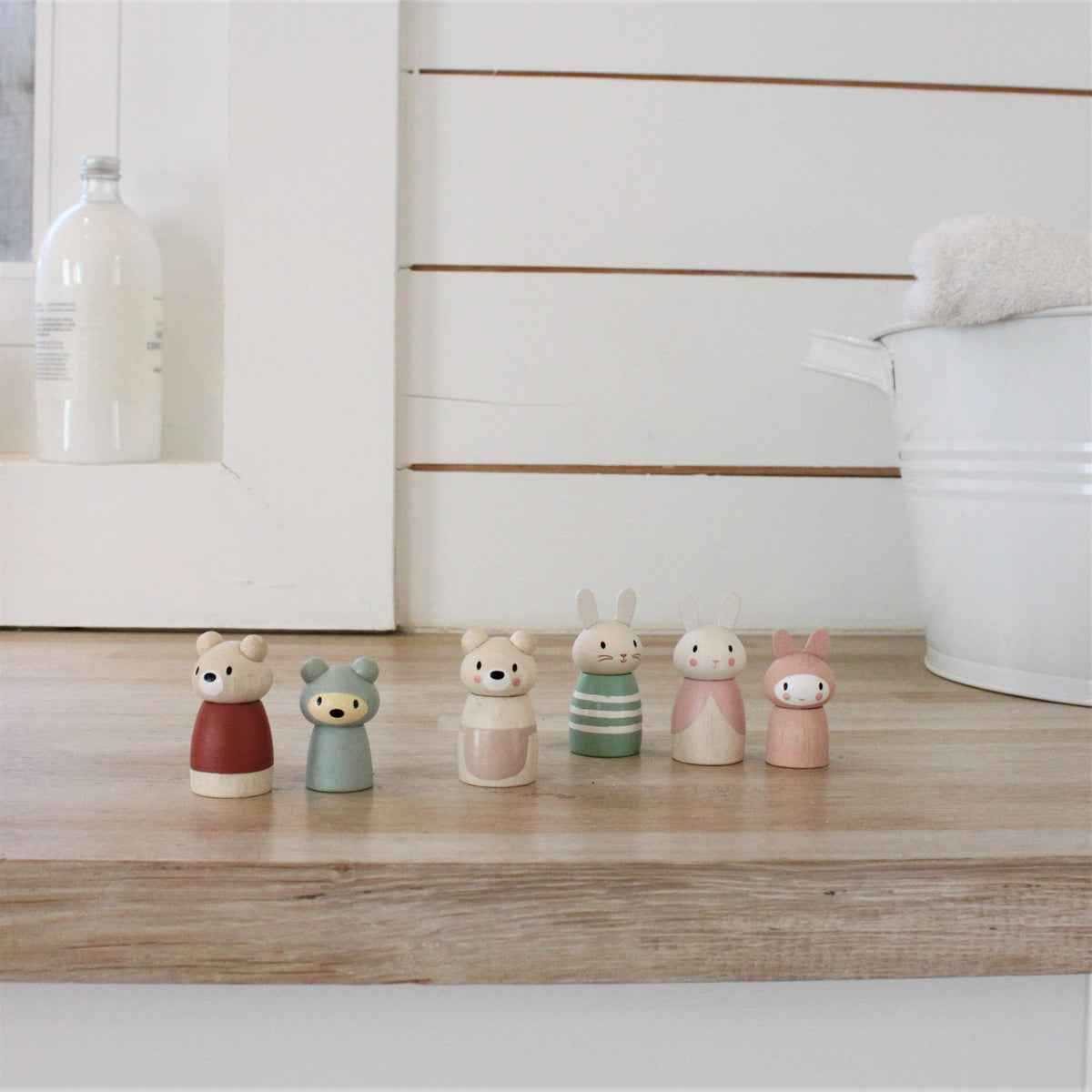 Tender Leaf Toys Bear Tales Set of Three Wooden Bears for Dolls Houses