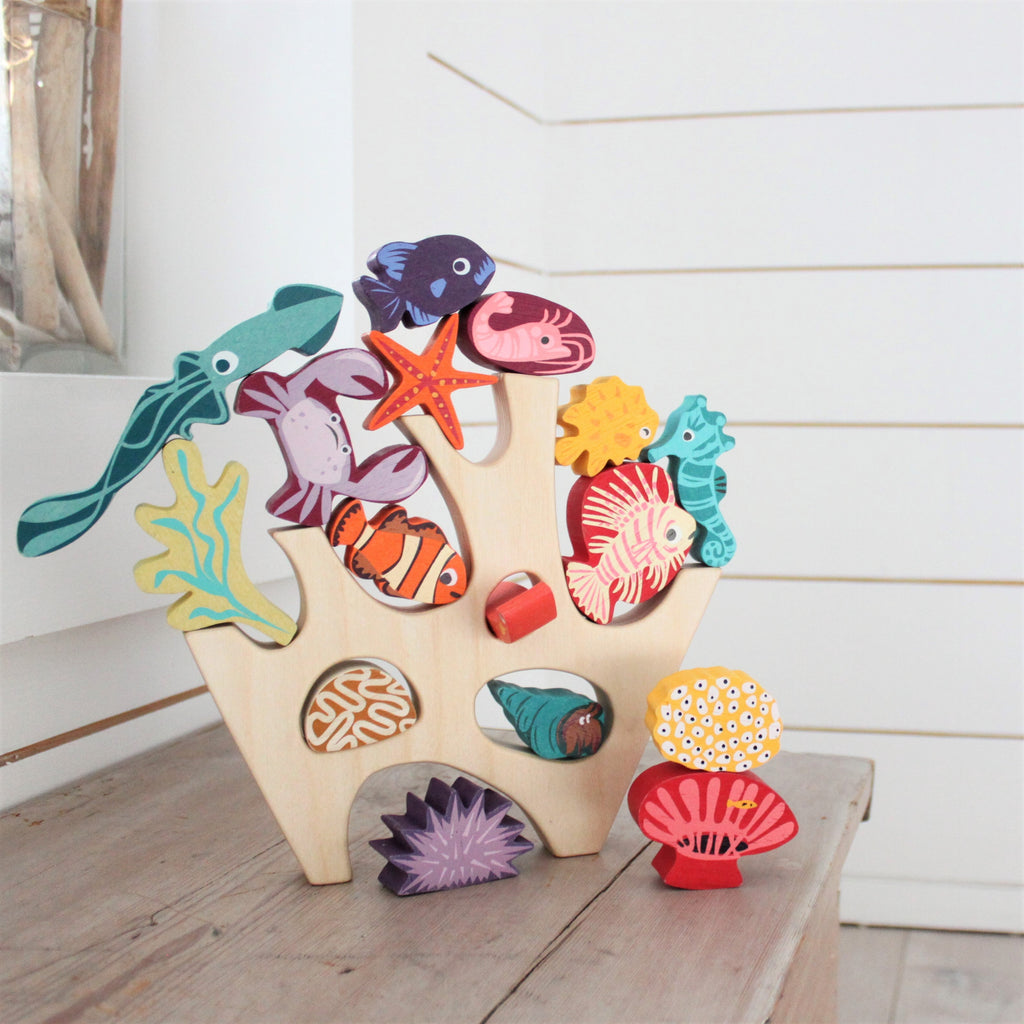 Tender Leaf Toys Stacking Coral Reef Wooden Game