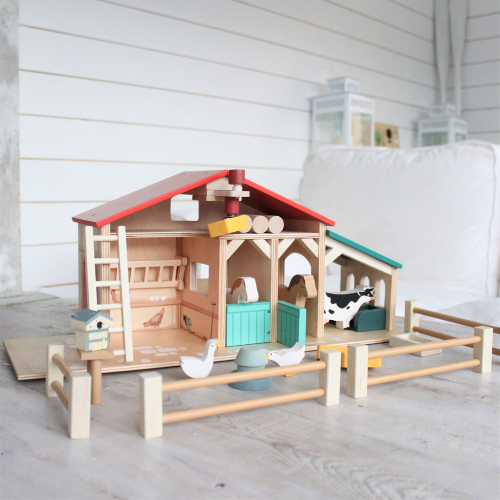 Wooden Tender Leaf Farm Playset