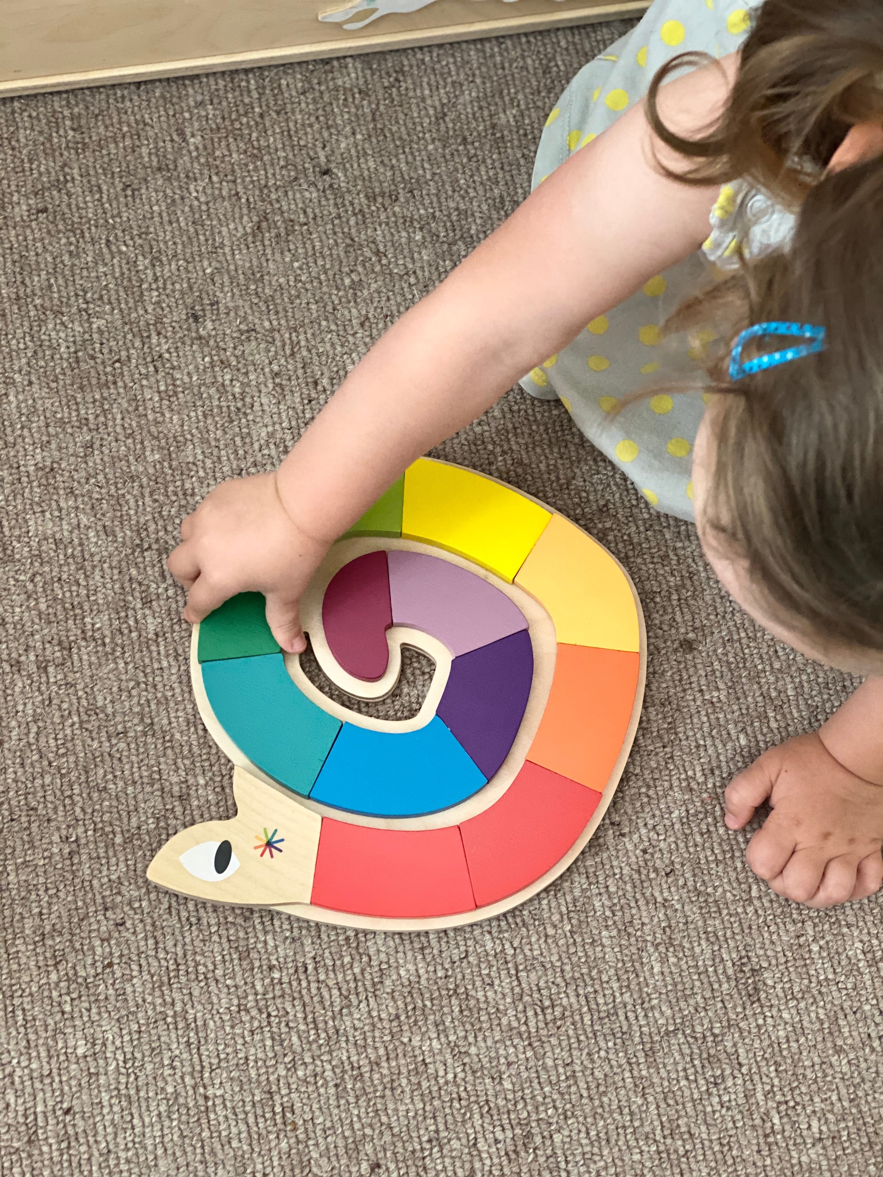Tender Leaf Toys Colour Me Happy Wooden Snake Puzzle