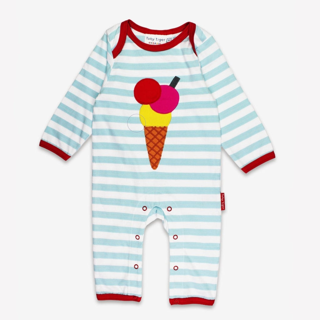 Organic Applique Sleepsuit - Ice Cream