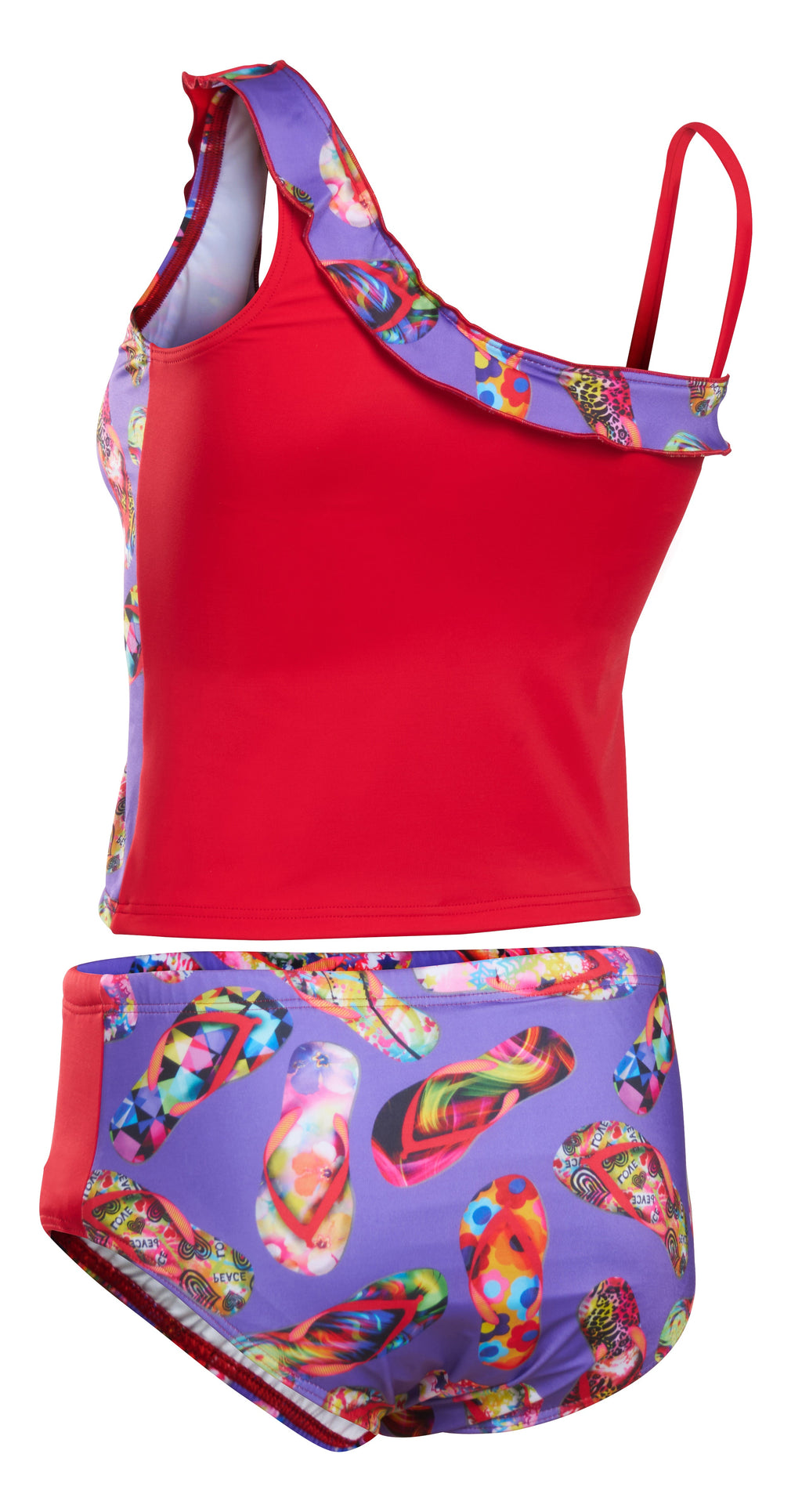 Kes Vir Girl's Flipflop Tankini with Briefs