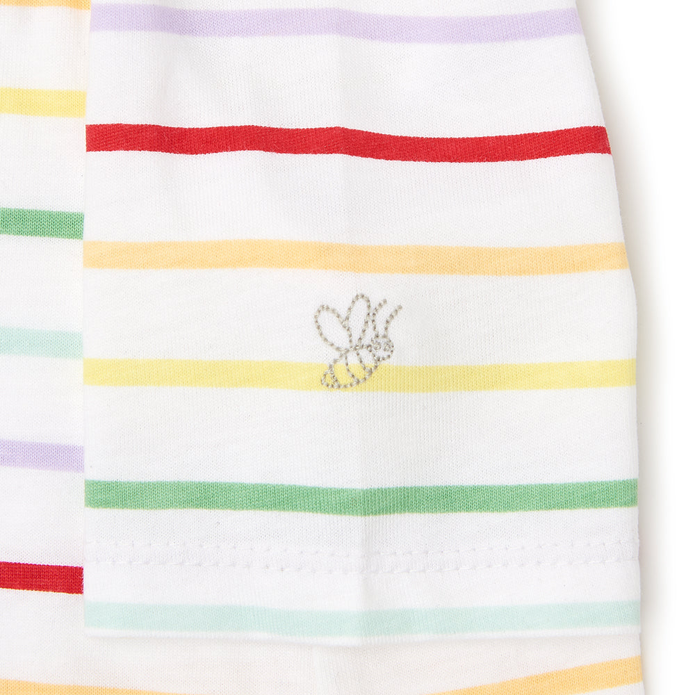 Dotty Dungarees Summer T-Shirt - Rainbow Breton Stripe