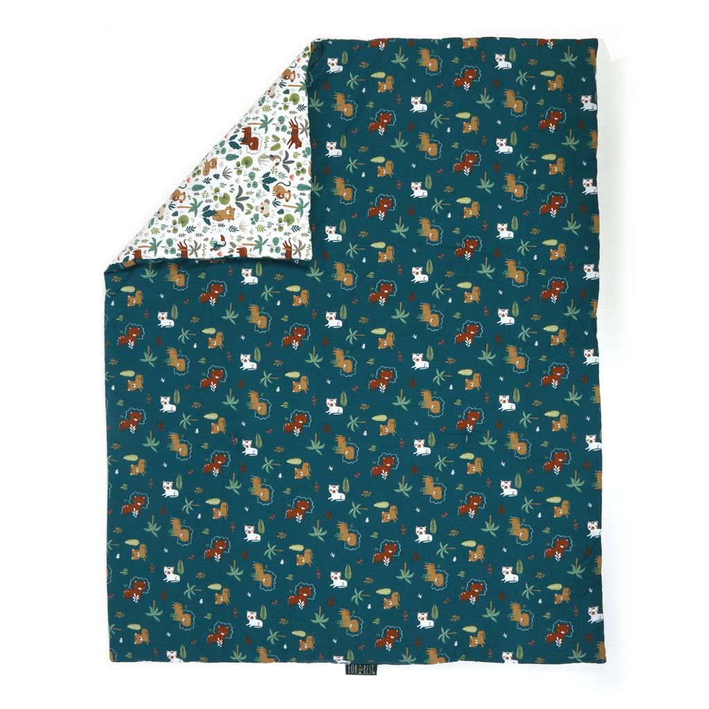 FORREST 3 Piece Organic Reversible Cot Bed Set - Jungle
