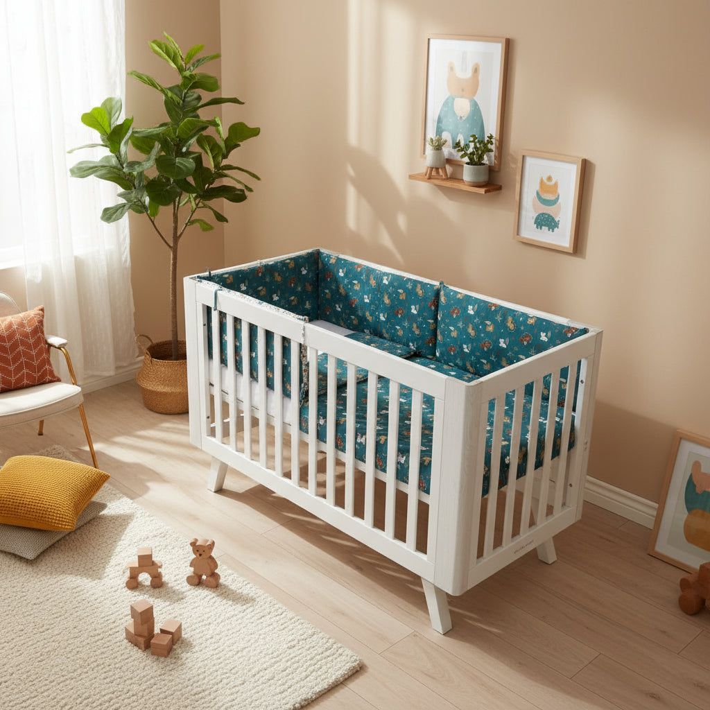 FORREST 3 Piece Organic Reversible Cot Bed Set - Jungle