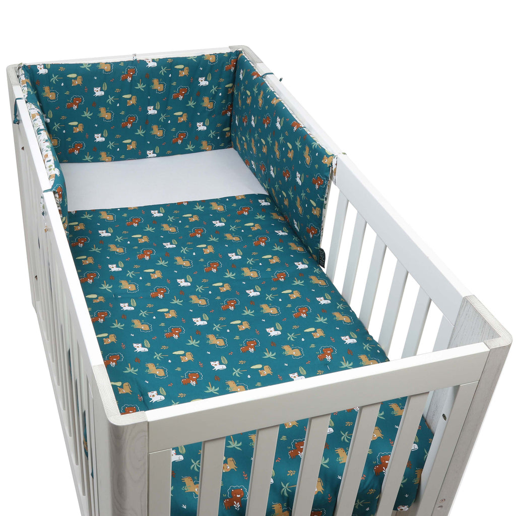 FORREST 3 Piece Organic Reversible Cot Bed Set - Jungle