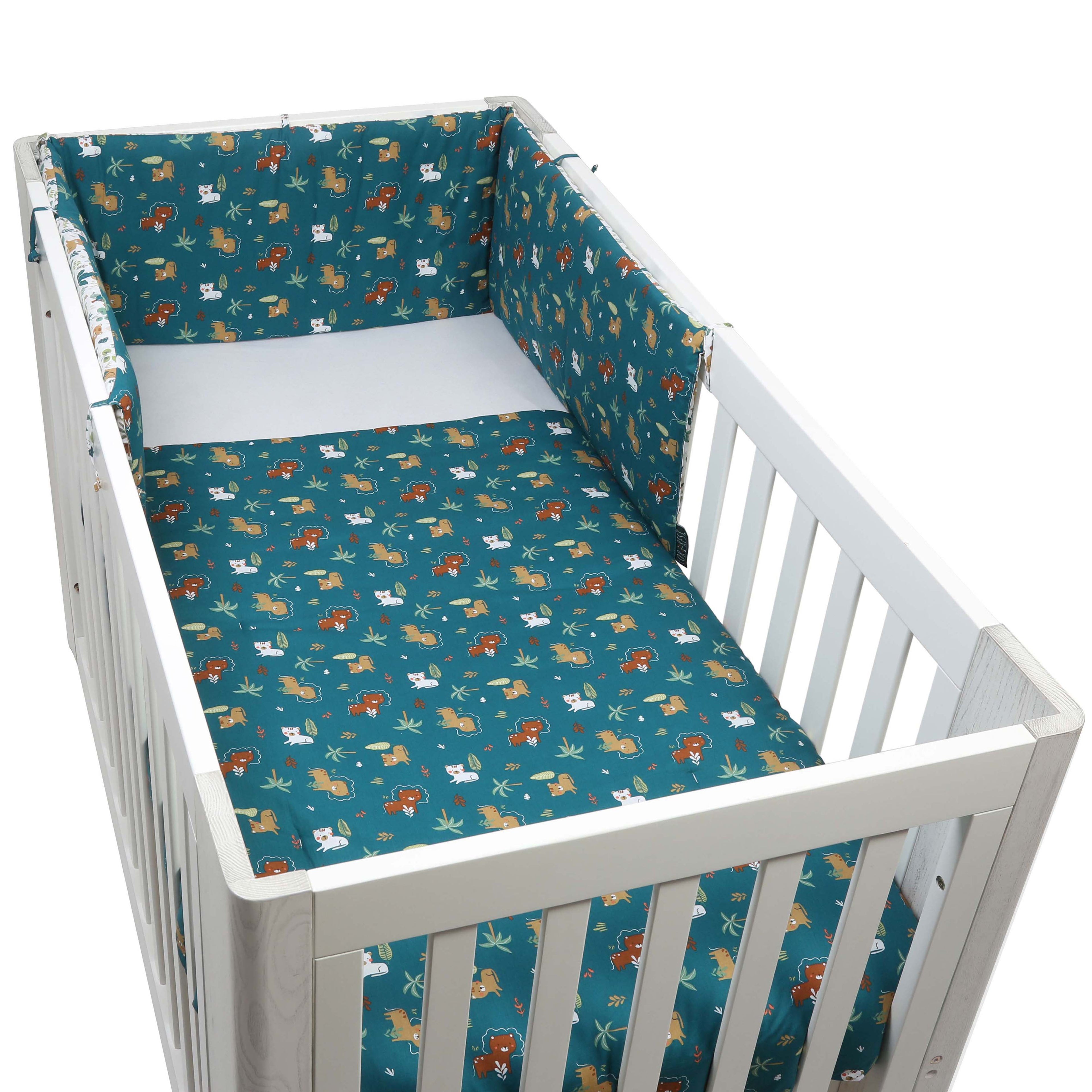 FORREST 3 Piece Organic Reversible Cot Bed Set - Jungle