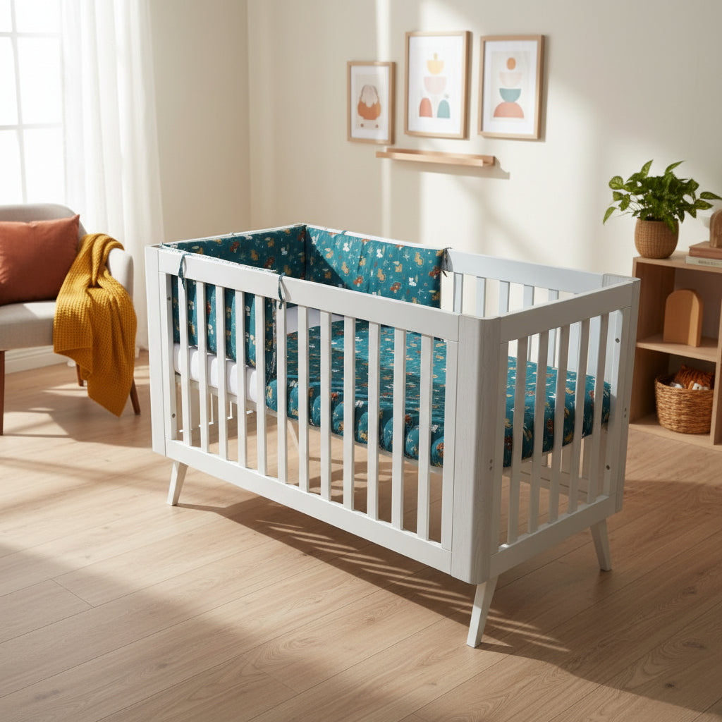 FORREST 3 Piece Organic Reversible Cot Bed Set - Jungle