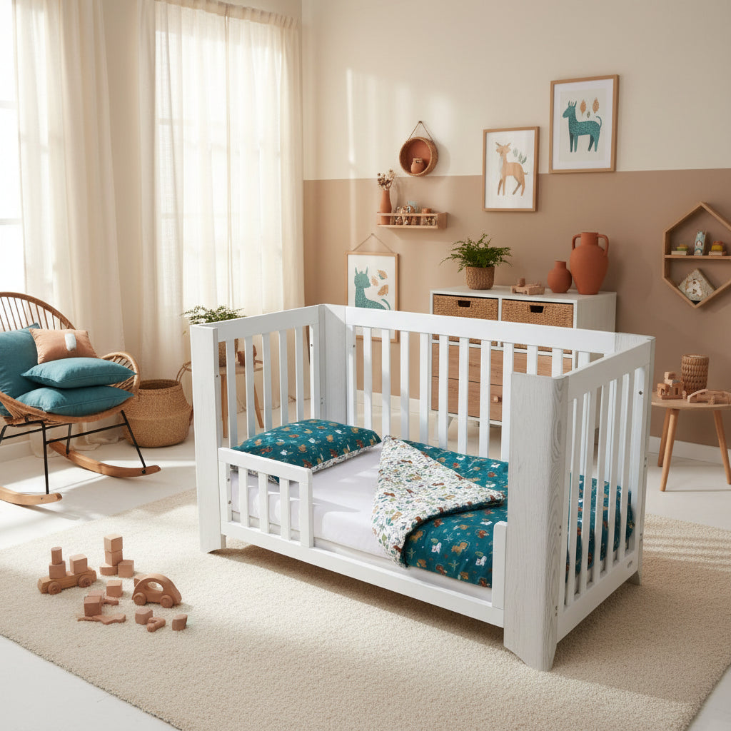 FORREST 3 Piece Organic Reversible Cot Bed Set - Jungle
