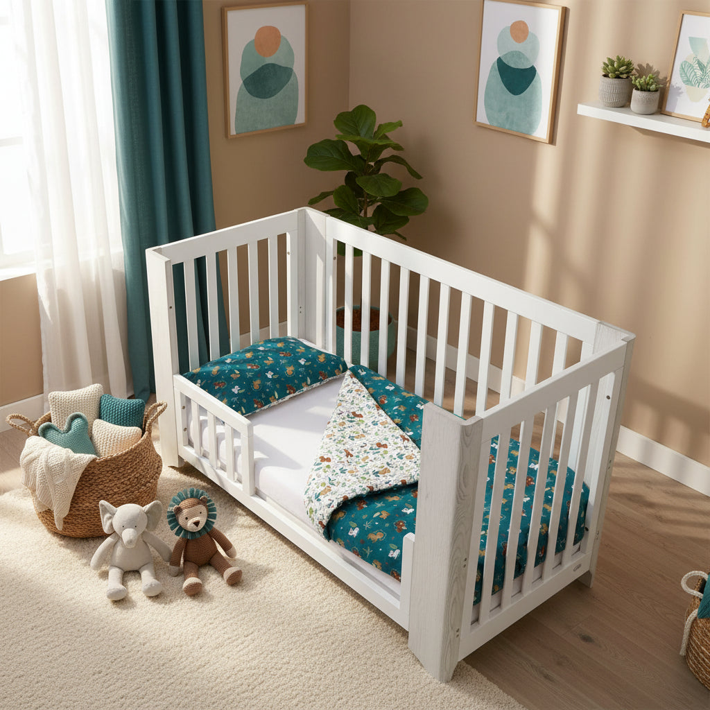 FORREST 3 Piece Organic Reversible Cot Bed Set - Jungle