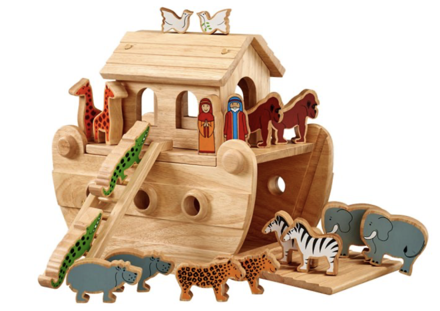 Junior Wooden Noah's Ark Playset - 18 Colourful Characters