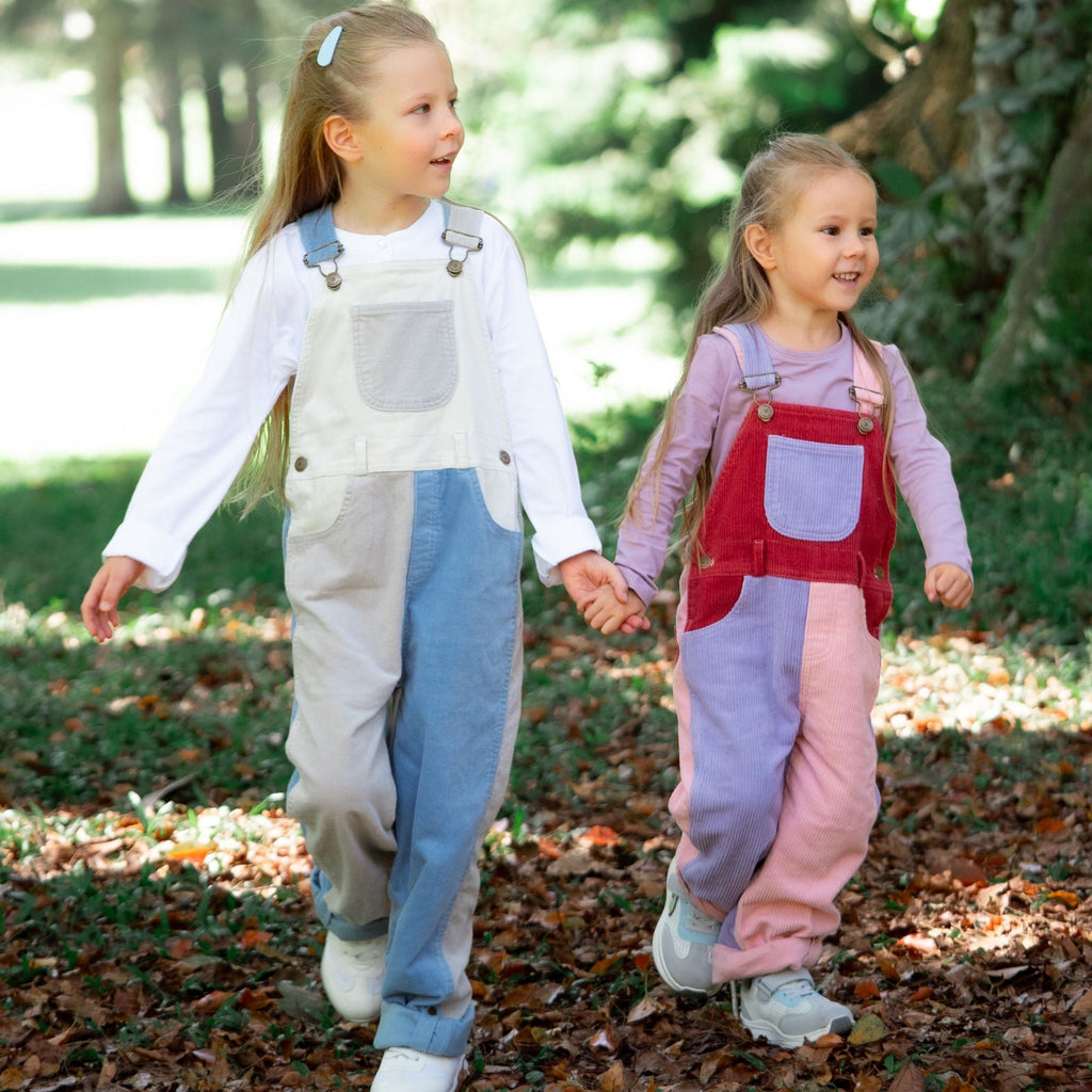 Dotty Dungarees Patchwork Corduroy Dungarees - Juniper