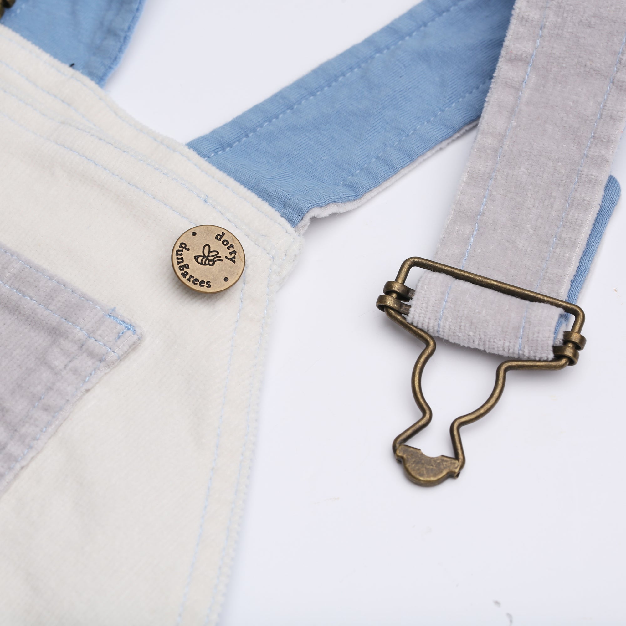 Dotty Dungarees Patchwork Corduroy Dungarees - Juniper