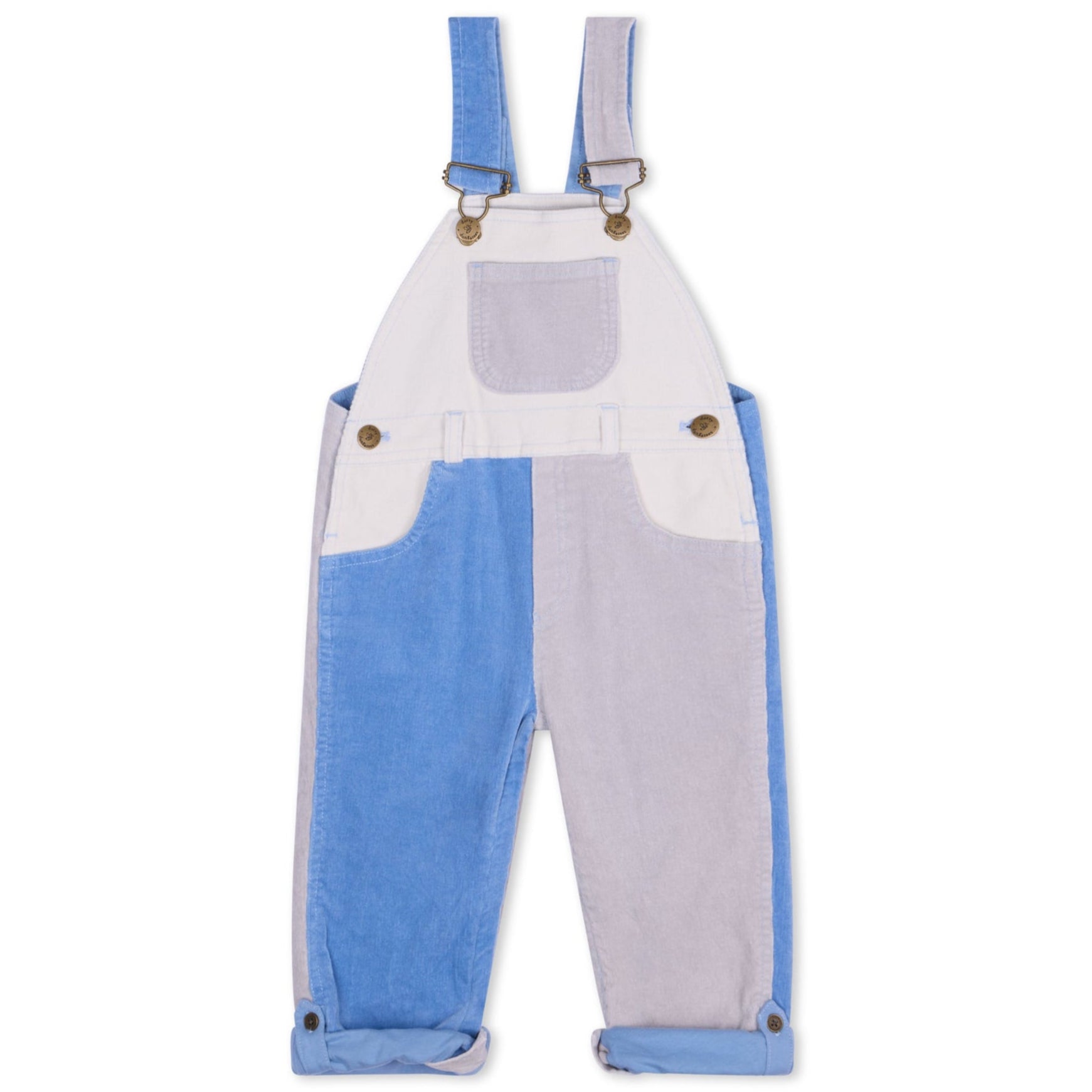 Dotty Dungarees Patchwork Corduroy Dungarees - Juniper