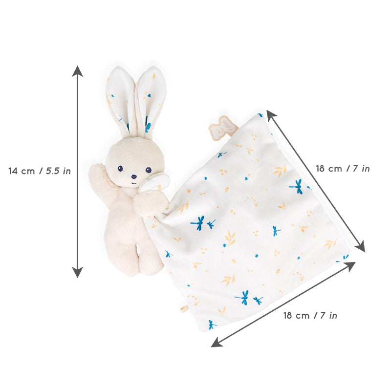 Kaloo Carre Douceur Doudou Rabbit - White Delicate - 17cm