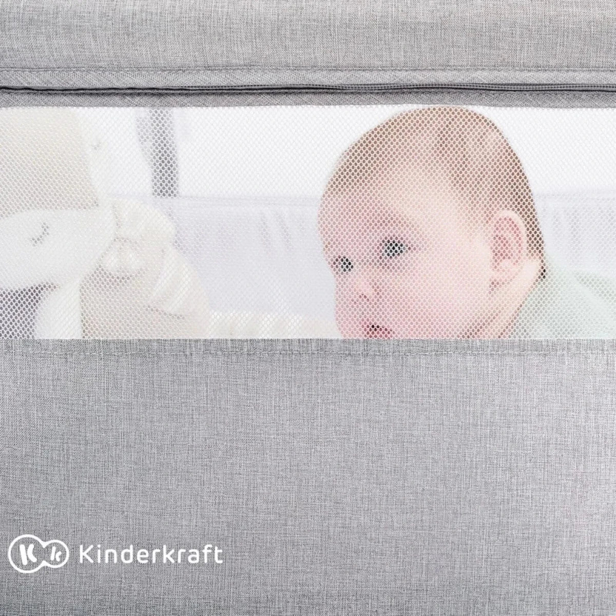 Kinderkraft Nestee Up 2 Bedside Crib - Light Grey