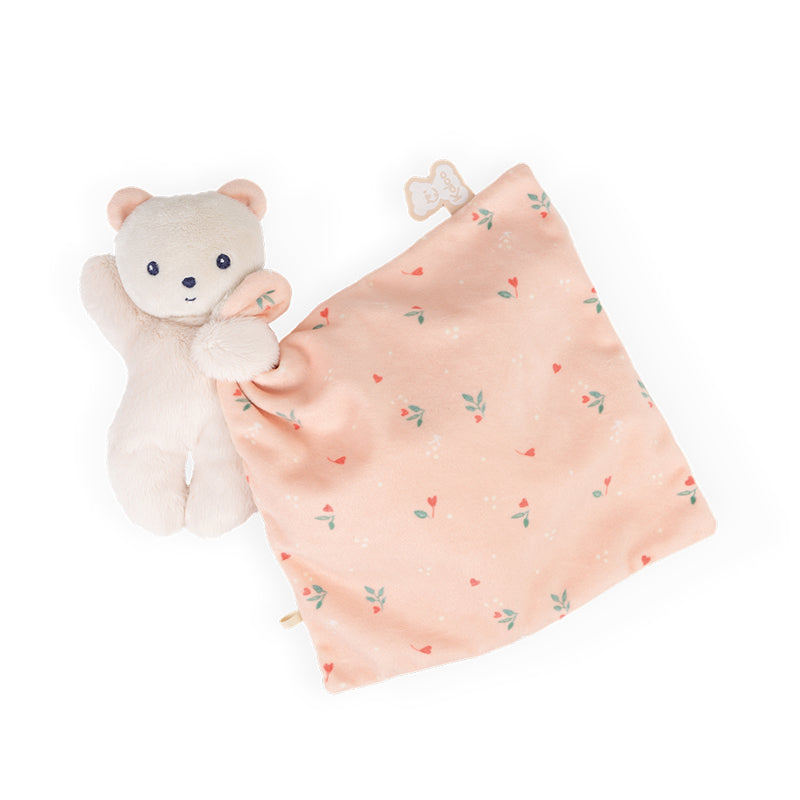 Kaloo Carre Douceur Doudou Bear - Leaves Of Love - 17cm