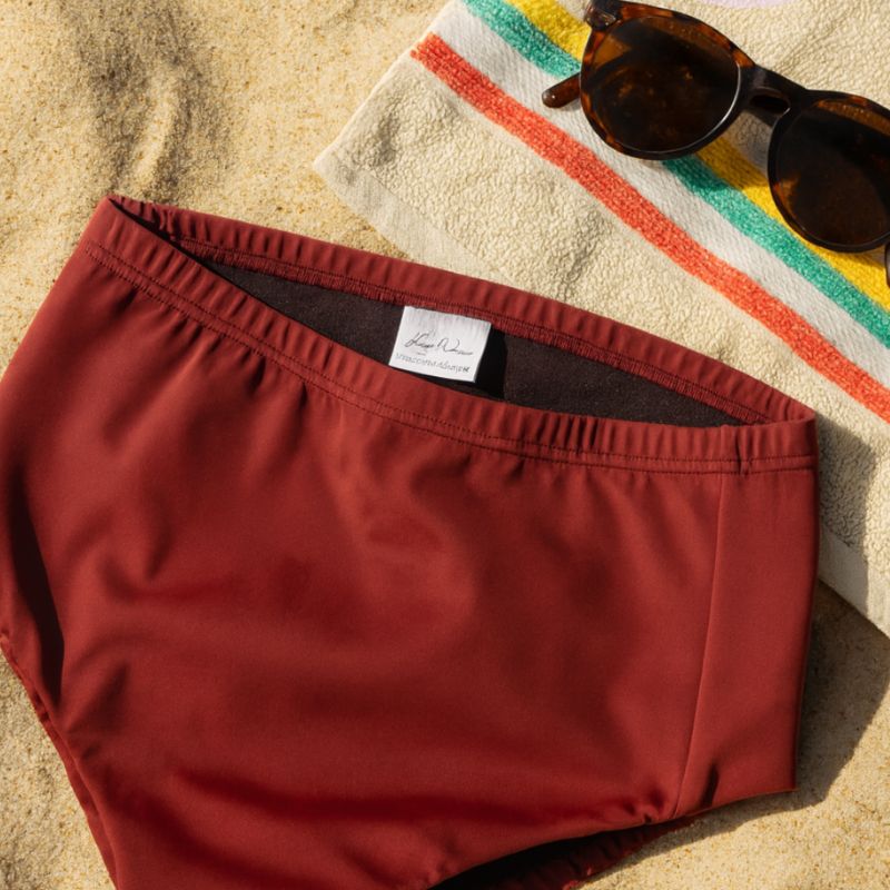 Kes-Vir Girls’ Period Swim Briefs - Kenya Red