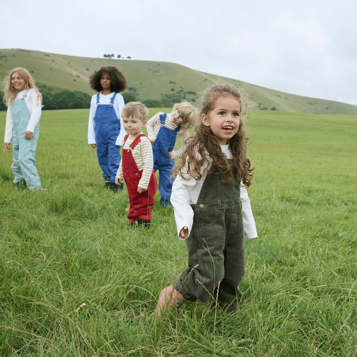 Dotty Dungarees Chunky Cord Dungarees - Khaki Green