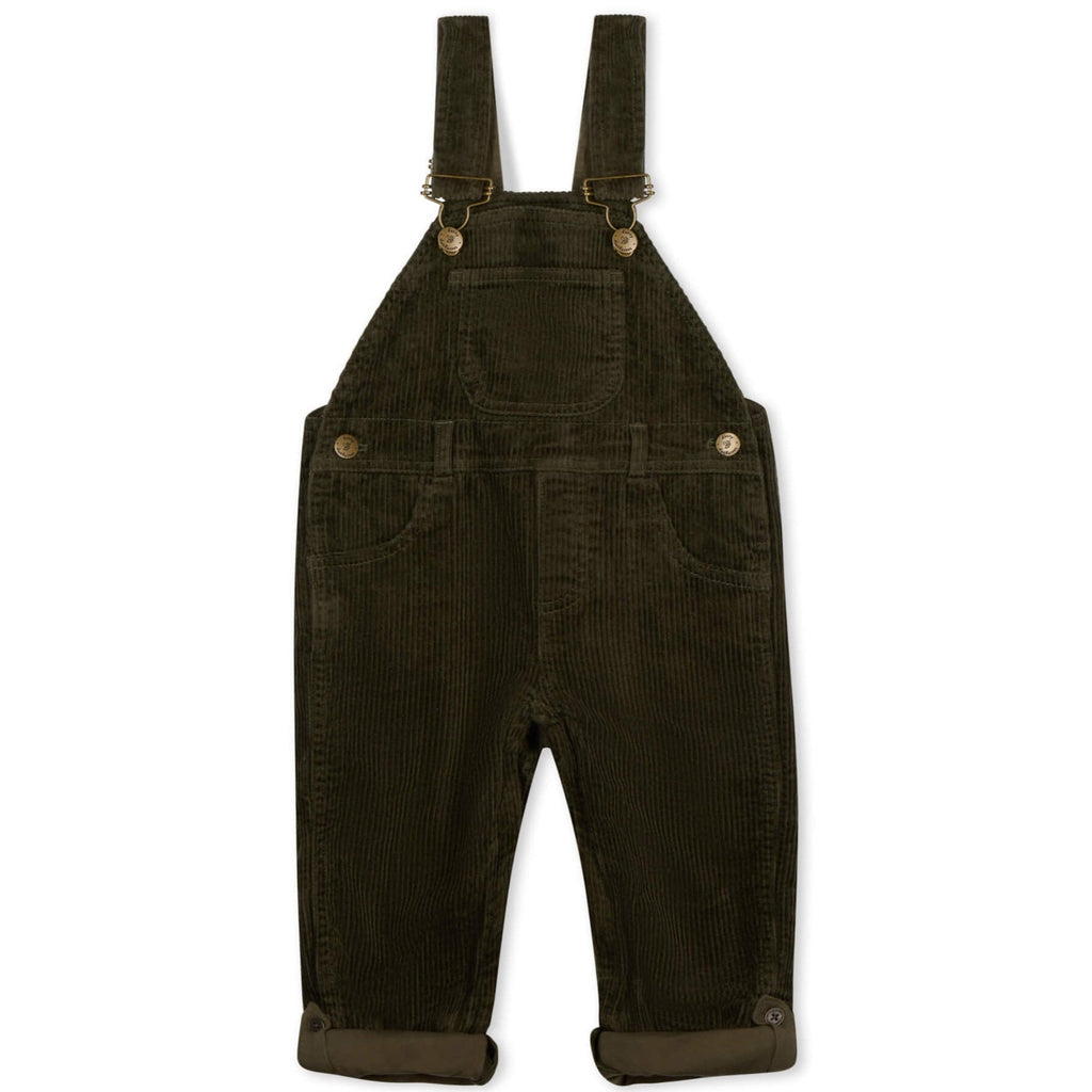 Dotty Dungarees Chunky Cord Dungarees - Khaki Green