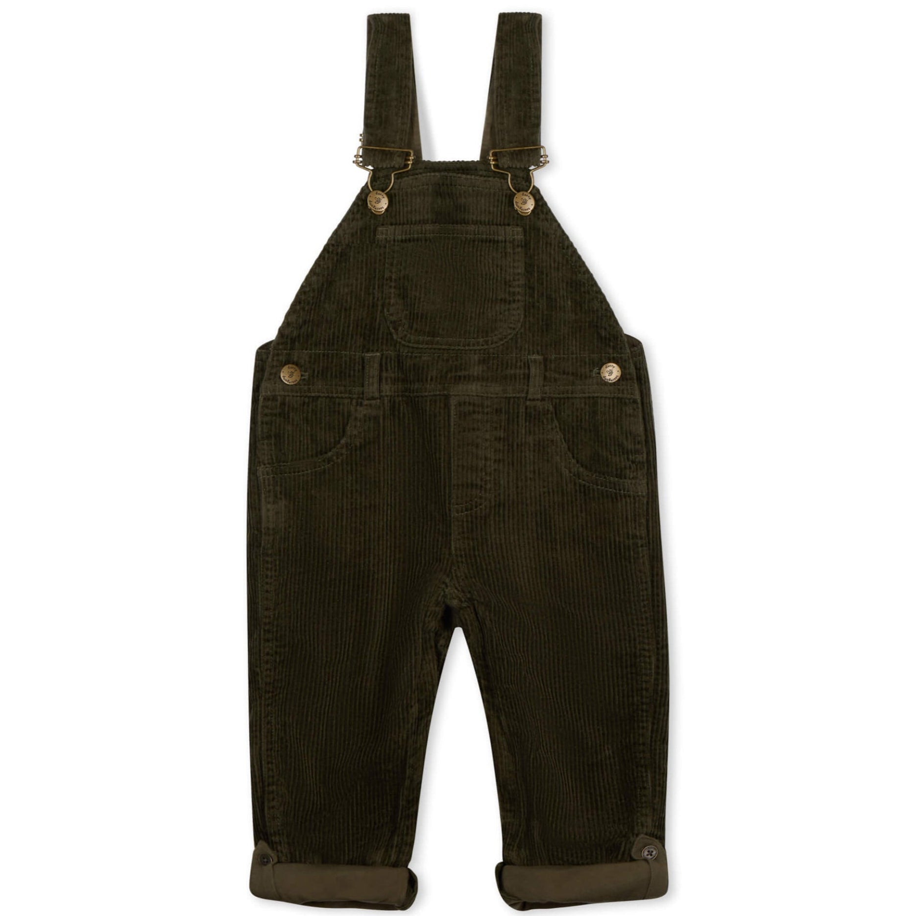 Dotty Dungarees Chunky Cord Dungarees - Khaki Green