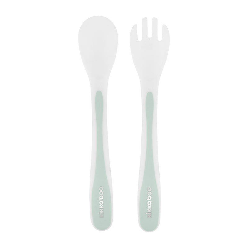 Kikka Boo Spoon and Fork Set - Mint