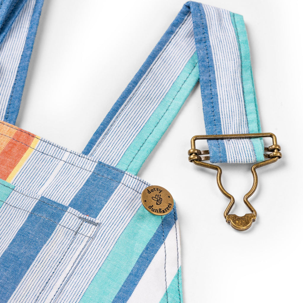 Dotty Dungarees Cotton Dungarees - Kingfisher