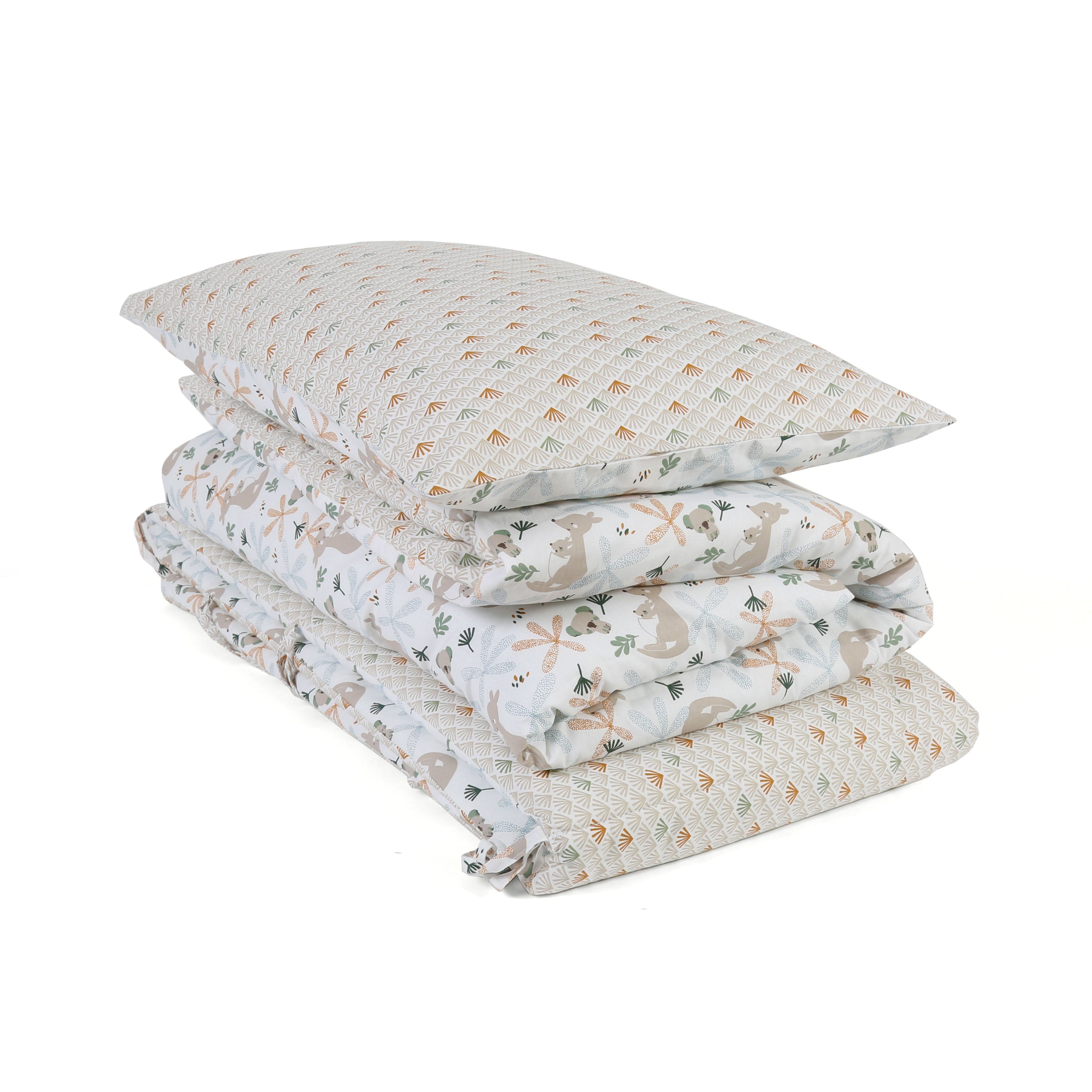 FORREST 3 Piece Organic Reversible Cot Bed Set - Koalaroo