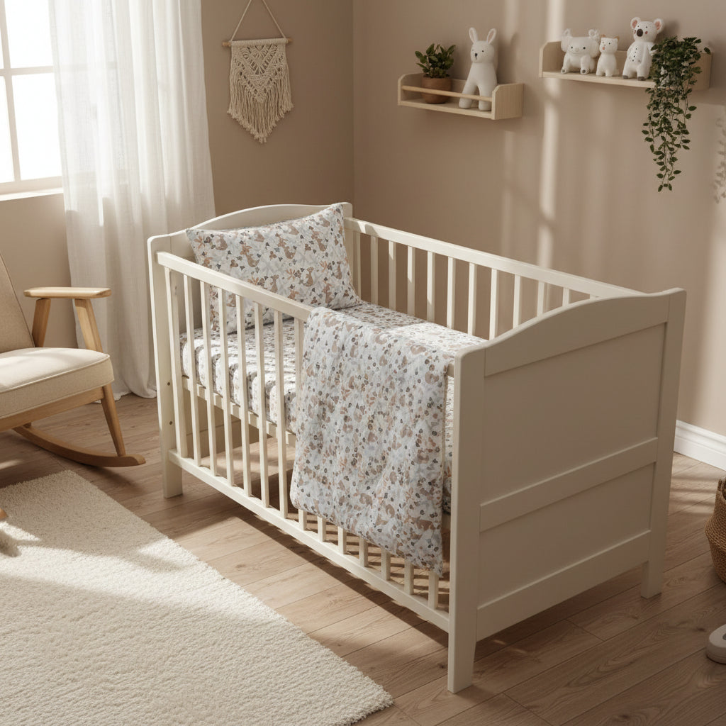 FORREST 3 Piece Organic Reversible Cot Bed Set - Koalaroo