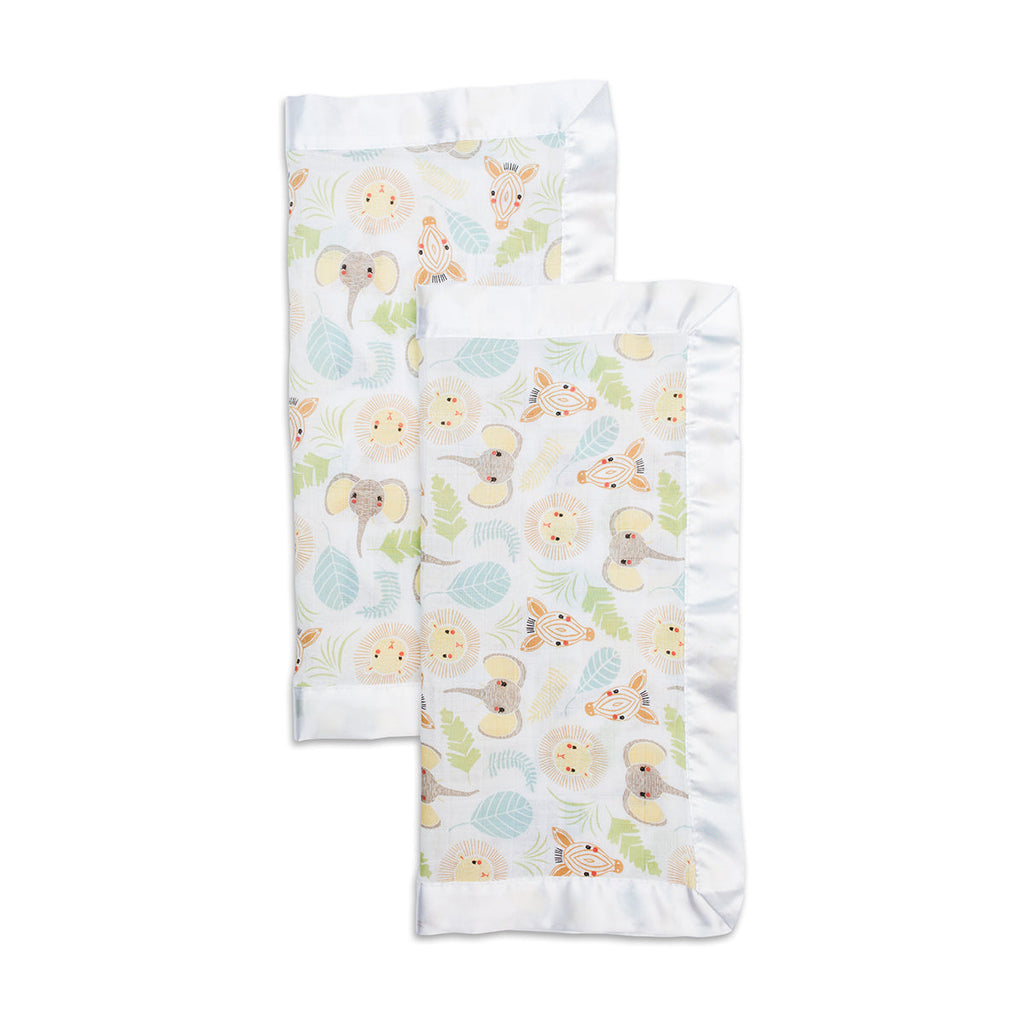 Lulujo - Muslin Security Comforter Blanket - Jungle Safari - 2 Pack