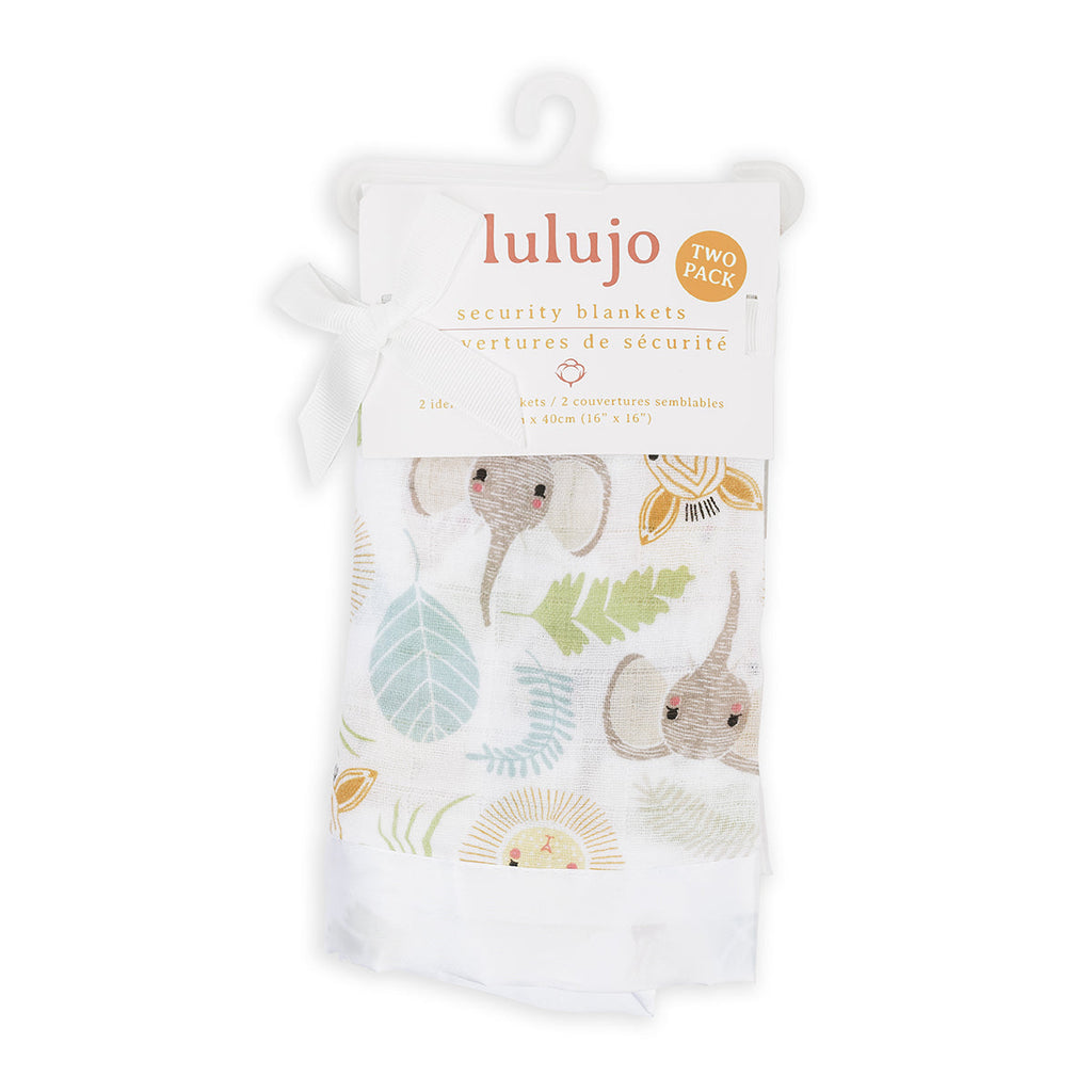 Lulujo - Muslin Security Comforter Blanket - Jungle Safari - 2 Pack