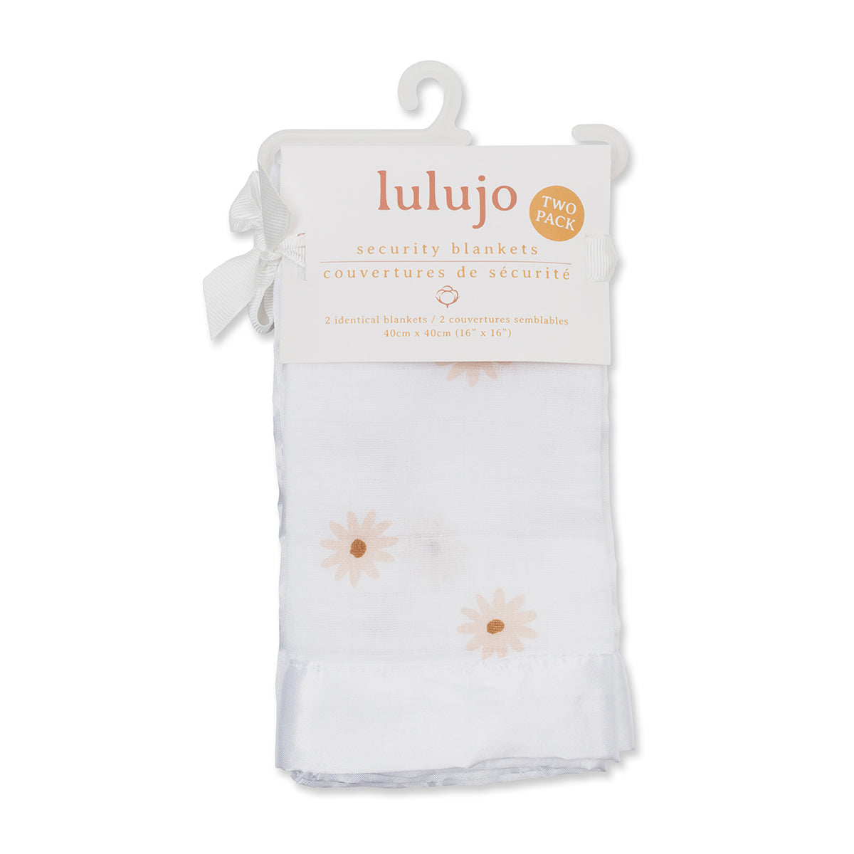 Lulujo - Muslin Security Comforter Blanket - Daisies - 2 Pack