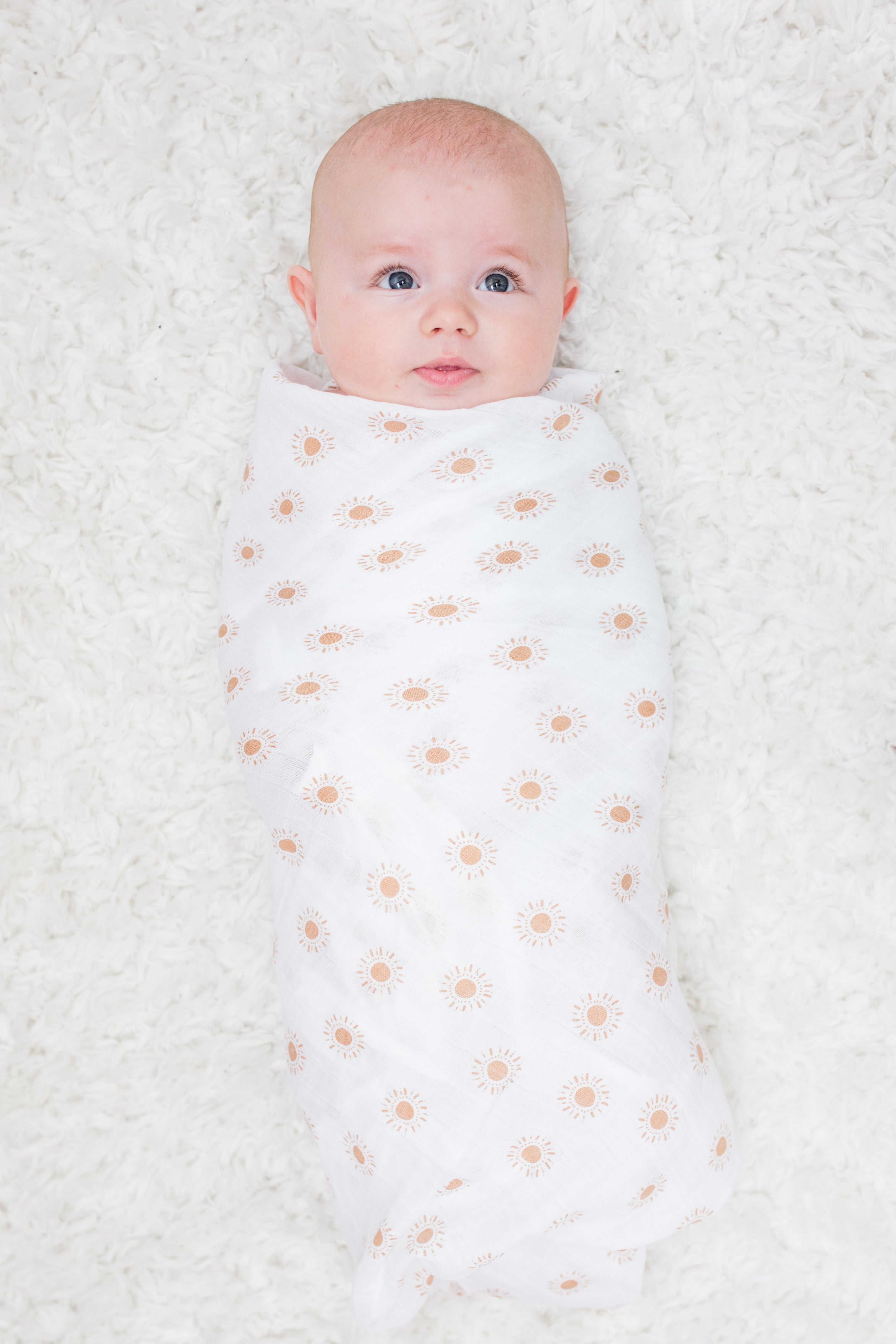 Lulujo - 2 Pack Cotton Swaddles - Rainbows / Suns (100cm x100cm)