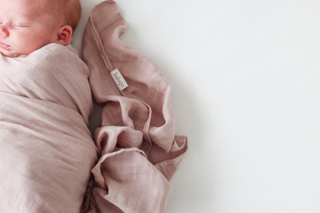 Lulujo - 2 Pack Cotton Swaddles - Mushrooms / Sand (100cm x100cm)