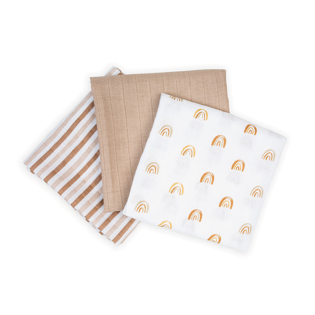 Lulujo - Muslin Squares - 3 Pack - Rainbows