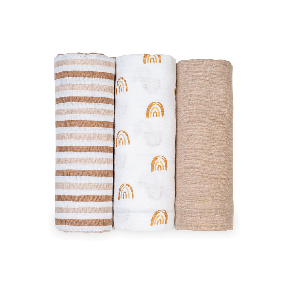 Lulujo - Muslin Squares - 3 Pack - Rainbows