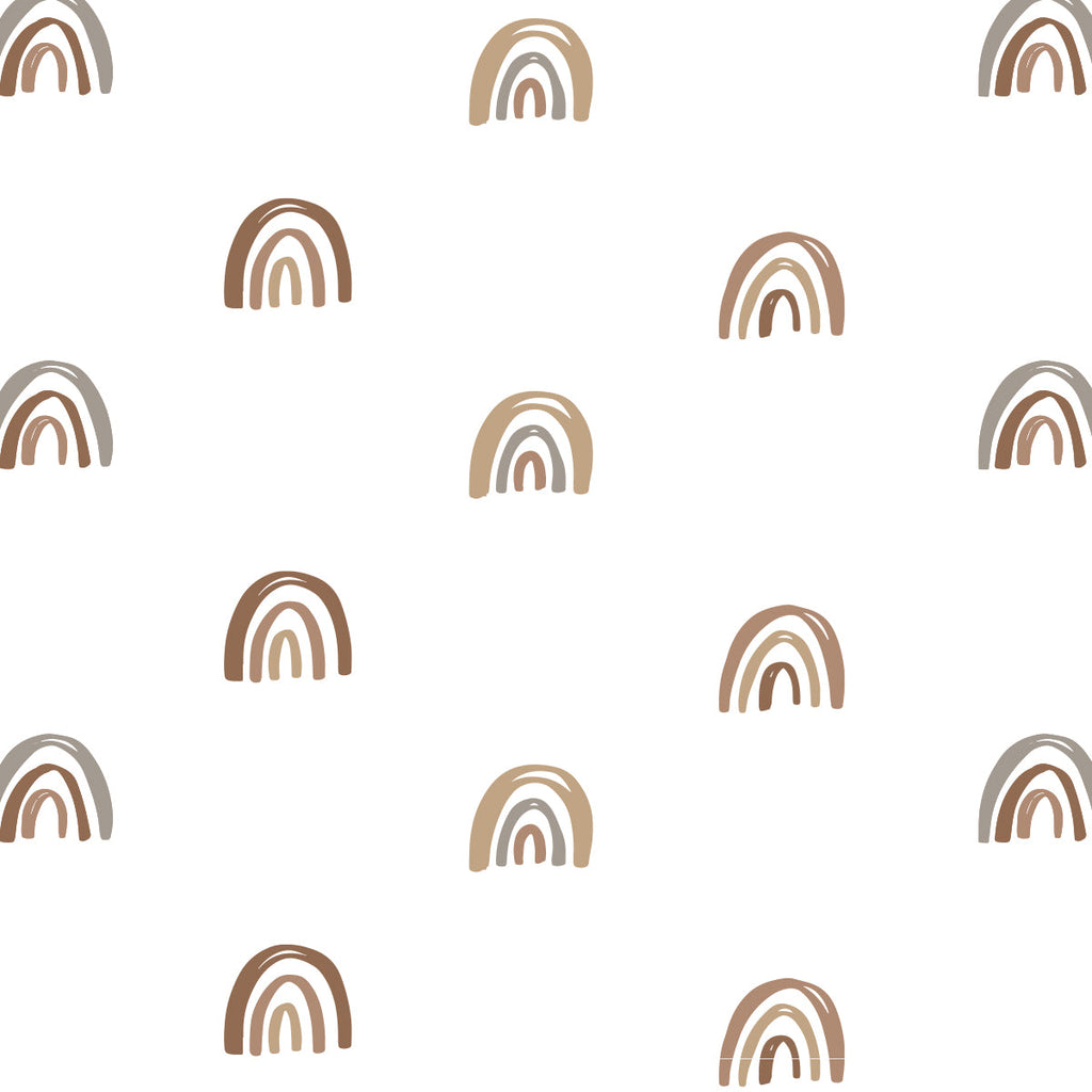 Lulujo - Cotton Fitted Cot Sheet - Rainbows (135cm x 70cm)