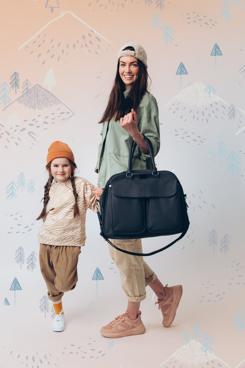 Bizzi Growin Baby Travel Crib Changing Bag - Vegan Black - POD ®