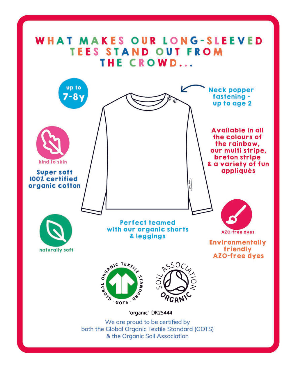 Toby Tiger Organic Applique Long-Sleeved T-Shirt - Striped Daisy