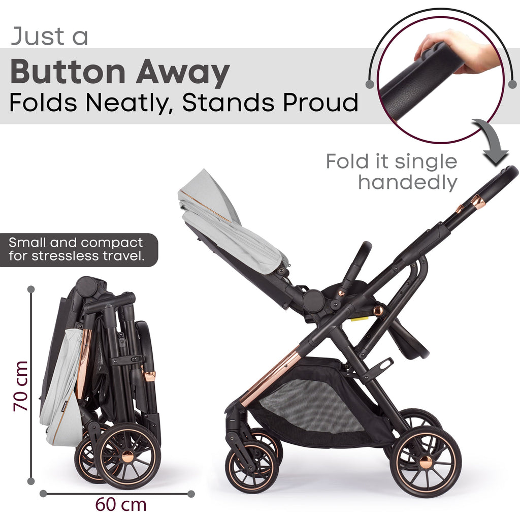 Lejoux+ Baby Pram Stroller Pushchair - 0 Months +