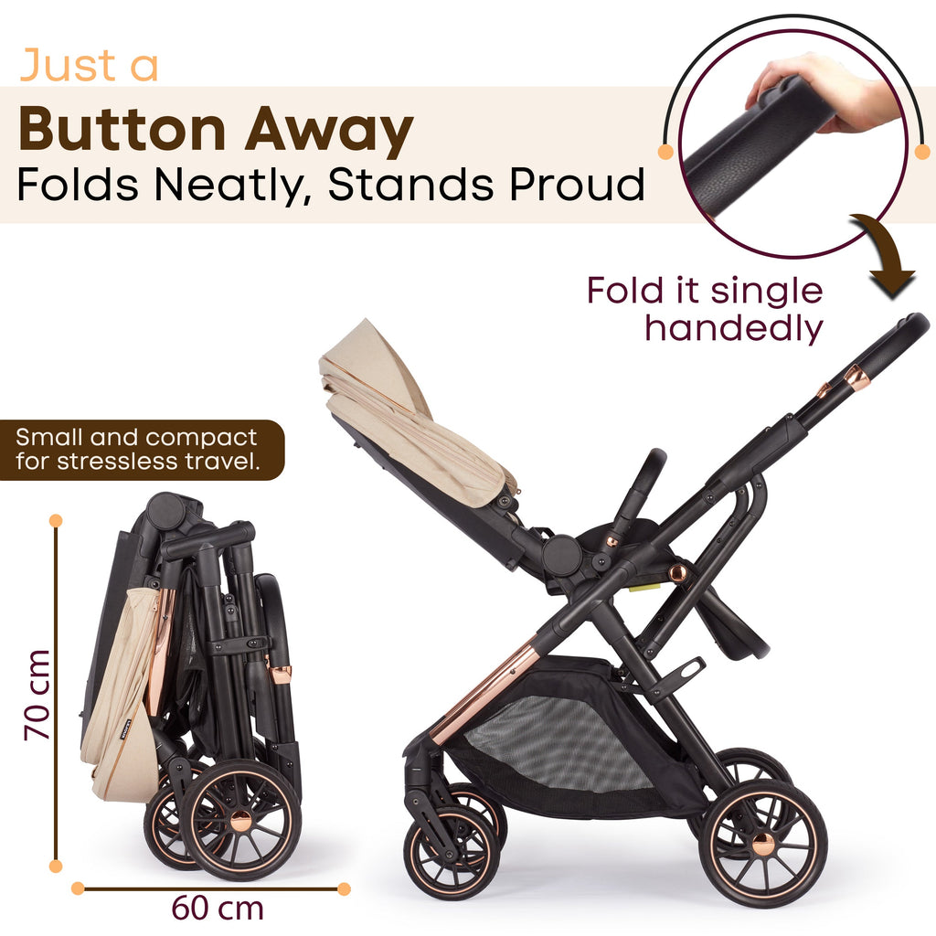 Lejoux+ Baby Pram Stroller Pushchair - 0 Months +