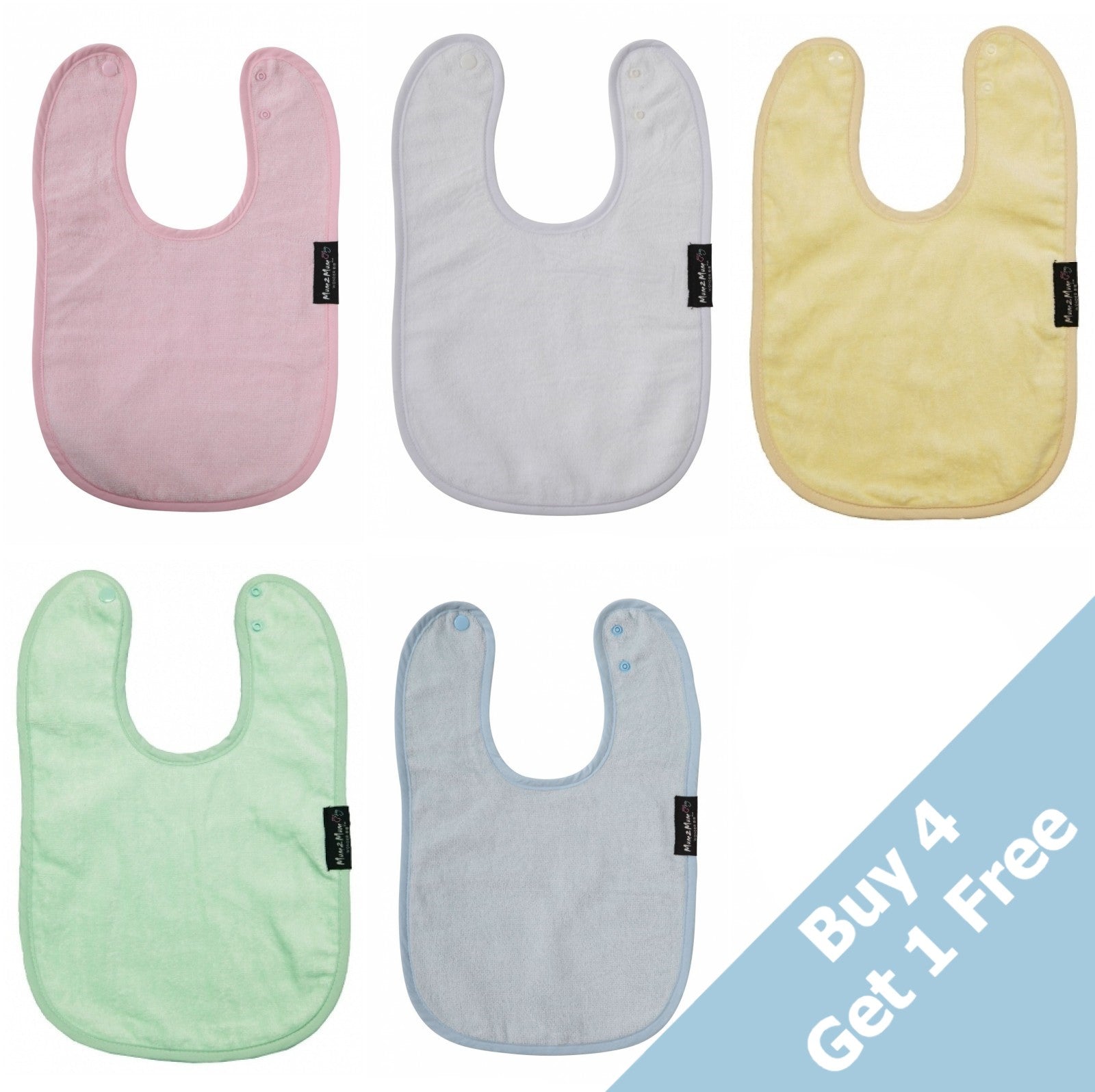 5 PACK - Mum 2 Mum Standard Wonder Bib - ANY COLOURS