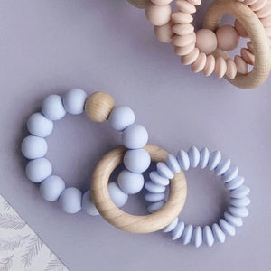 Lentil Duo Silicone Teething Ring - Various Colours