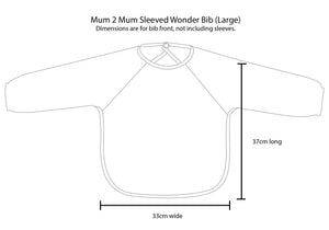 2 PACK - Mum 2 Mum Long Sleeved Wonder Bibs in Navy / Orange