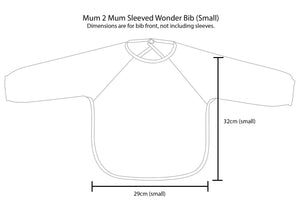 2 PACK - Mum 2 Mum Long Sleeved Wonder Bibs in Navy / Orange