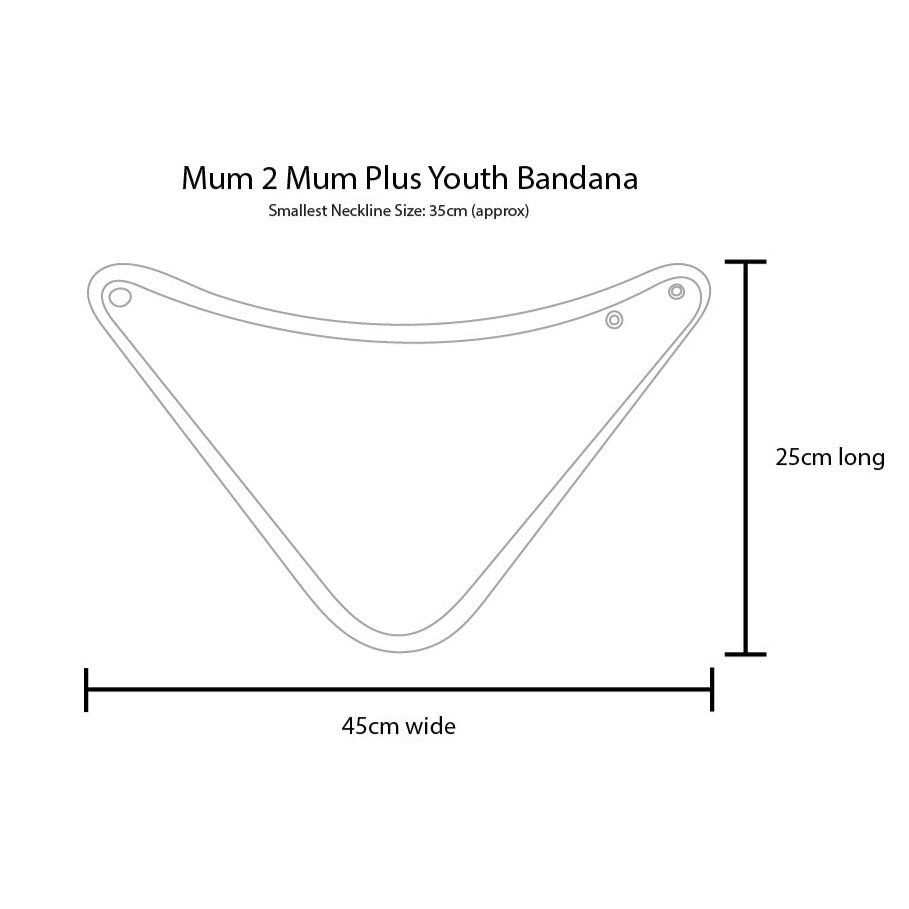 3 PACK - Mum 2 Mum PLUS Youth Bandana - Mushroom / Grey / Stone