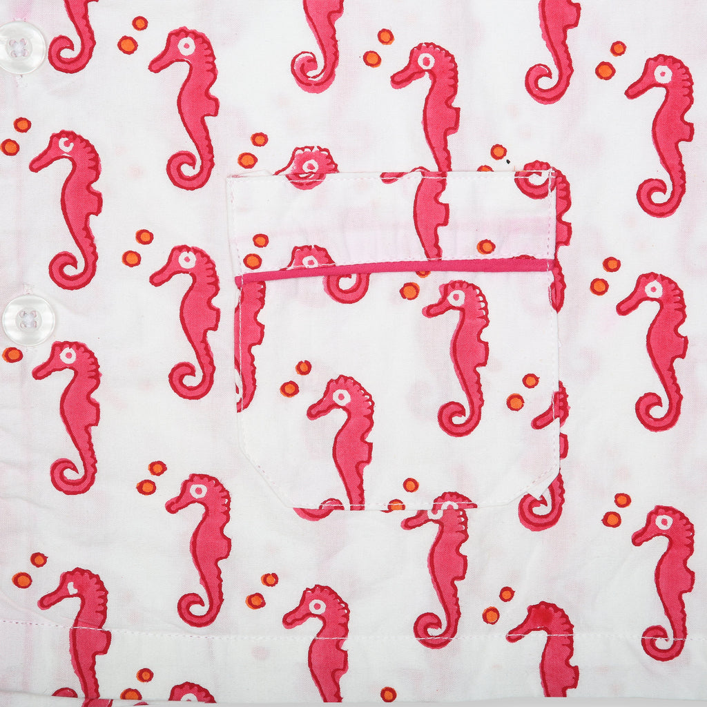 Moochic Children's Pyjamas - Pink or Blue Seahorse