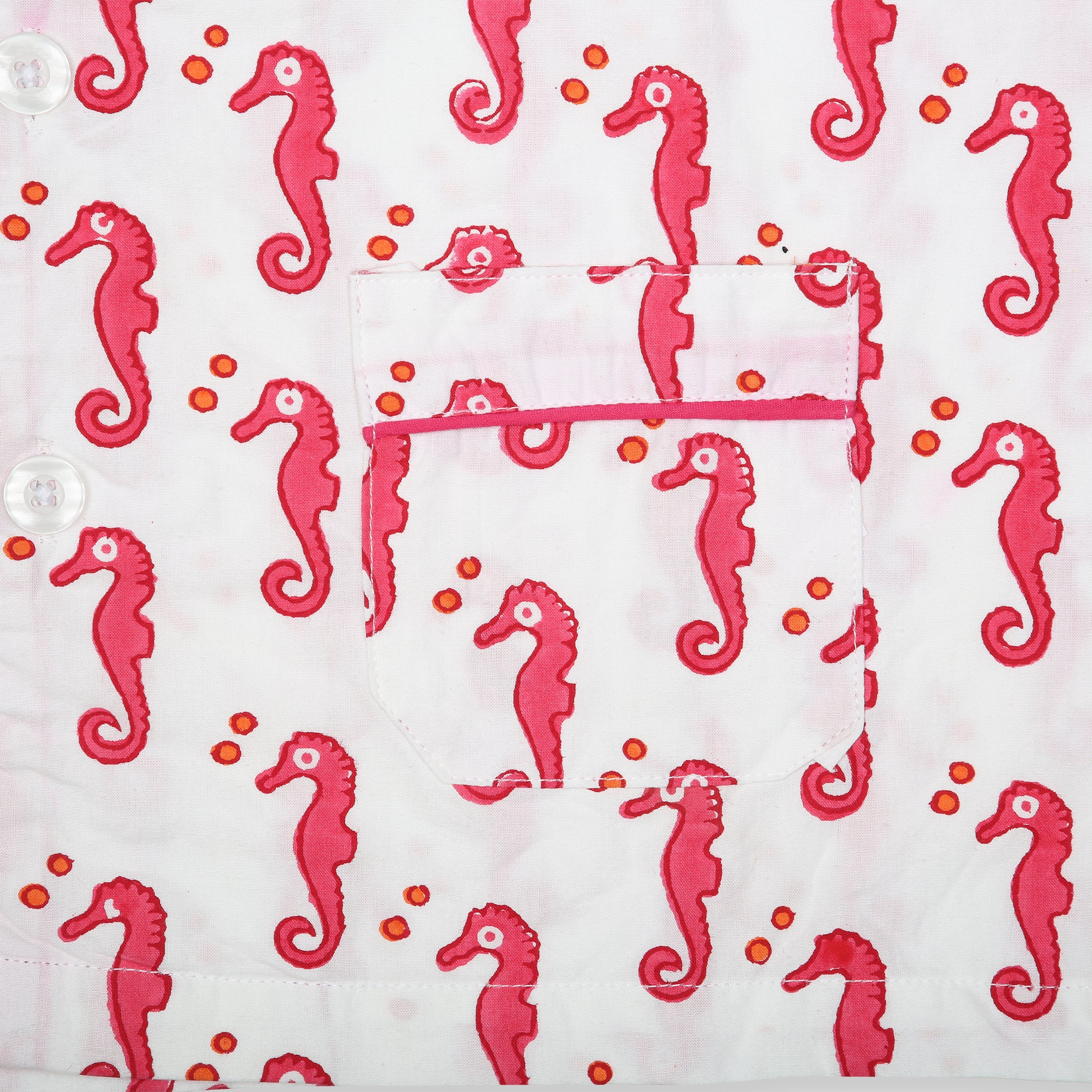 Moochic Children's Pyjamas - Pink or Blue Seahorse