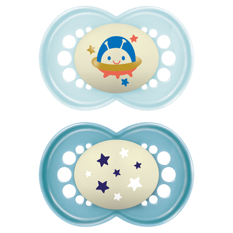 MAM Night Soother Blue Astro - 18-36m - 2 Pack